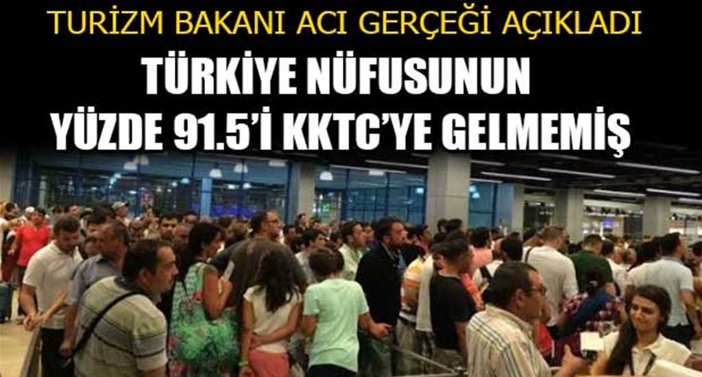 Türkiye nüfusunun yüzde 91.5i KKTCye gelmemiş