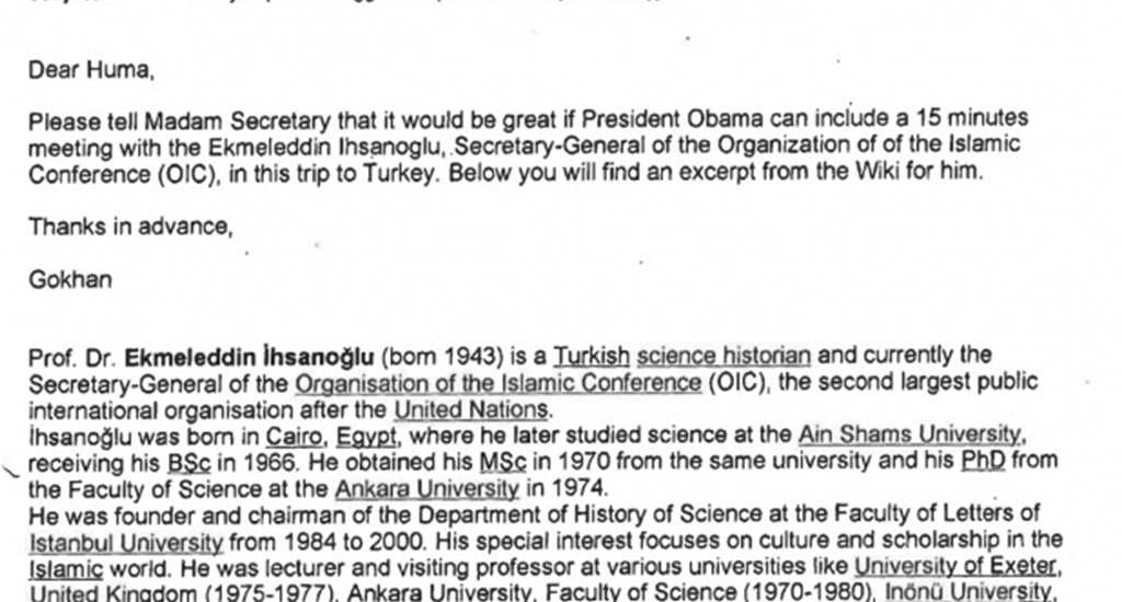  Hillary Clintonın yardımcısının e-postalarında Fethullah Gülen 