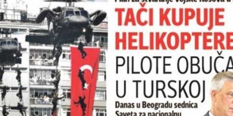 Kosova:Sırp Basını: Thaçi Helkopterler Alıyor, Pilotlar Türkiye’de Eğitiliyor