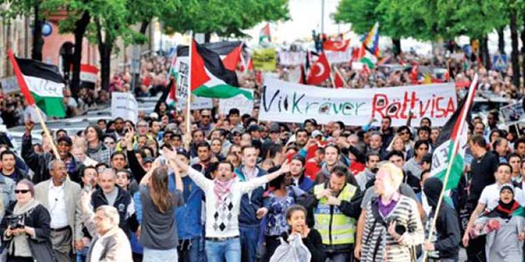 İsveç'te İsrail protestosu