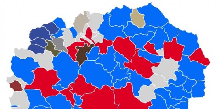 Makedonya:İlk sonuçlara göre SDSM 37, VMRO-DPMNE 15 belediyede seçim yarışını önde götürüyor